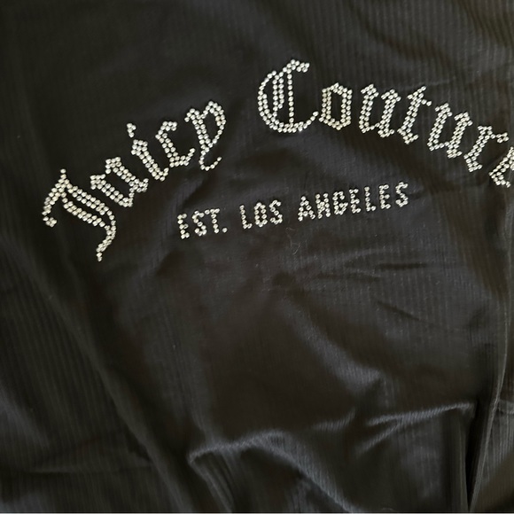 Juicy Couture 2PC Short Sleeve Top & Long Pants Pajama Set, Black - Picture 5 of 8